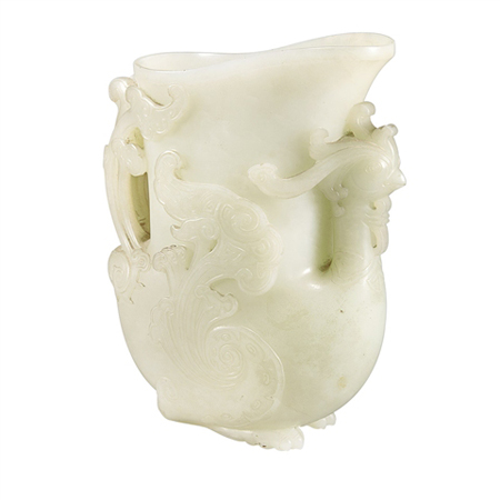 Chinese White Jade Ewer, c.1700–1799, sold at Doyle New York Chinese White Jade Ewer, c.1700–1799, sold at Doyle New York