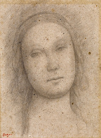 The Head of a Young Woman, after Perugino by Edgar Degas