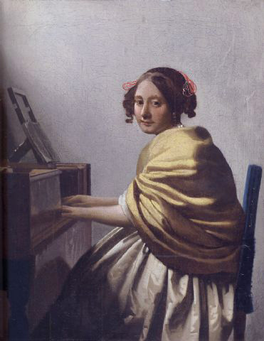 A Young Woman Seated at the Virginal by Johannes Vermeer A Young Woman Seated at the Virginal by Johannes Vermeer
