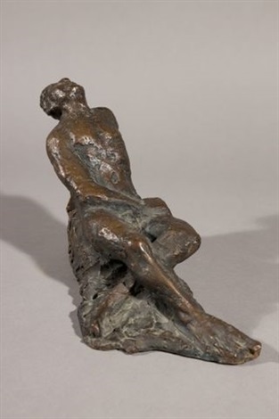 Male Nude Sitting by Oskar Bottoli on artnet