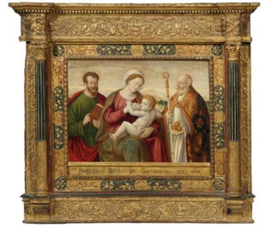 Madonna lactans with Saint John the Evangelist and Saint Nicholas of