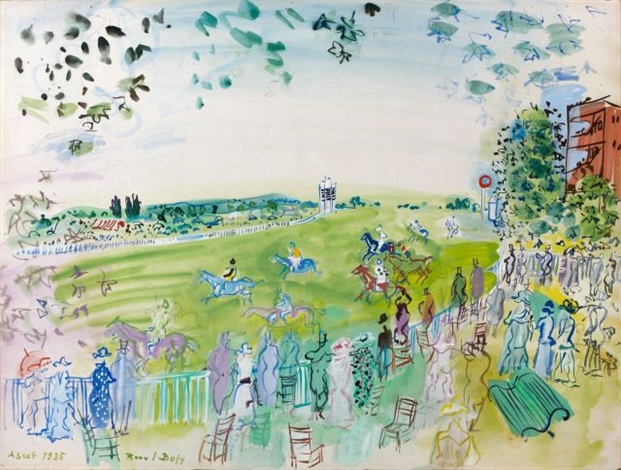 ラウル・デュフィ　LE CHAMP DE COURSES A ASCOT Courses à ascot by Raoul Dufy on artnet