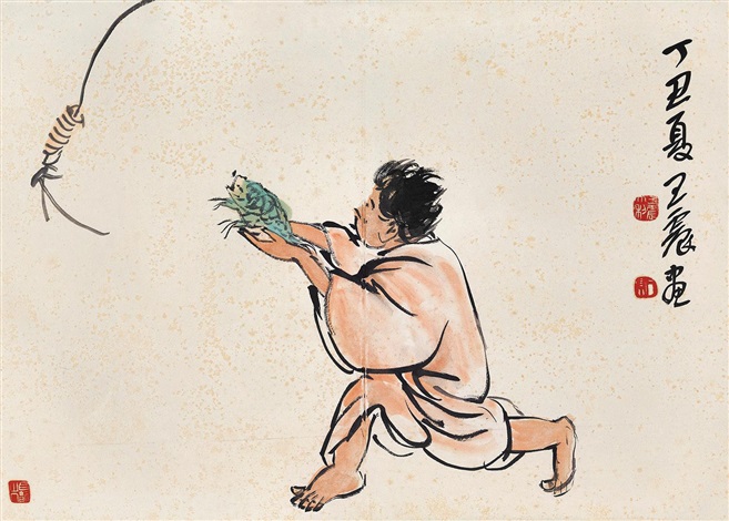 刘海戏金蟾 by Wang Zhen on artnet