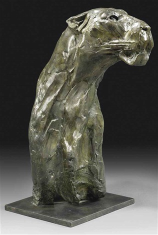 Leopard bust by Dylan Lewis on artnet