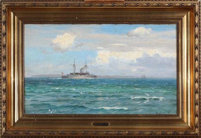 Marine with the Danish ironclad Iver Huitfeldt by Carl Ludvig Thilson ...