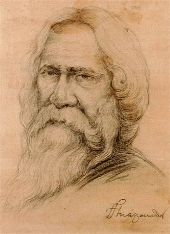 Rabindranath Tagore Drawing by Aevin Thomas | Saatchi Art