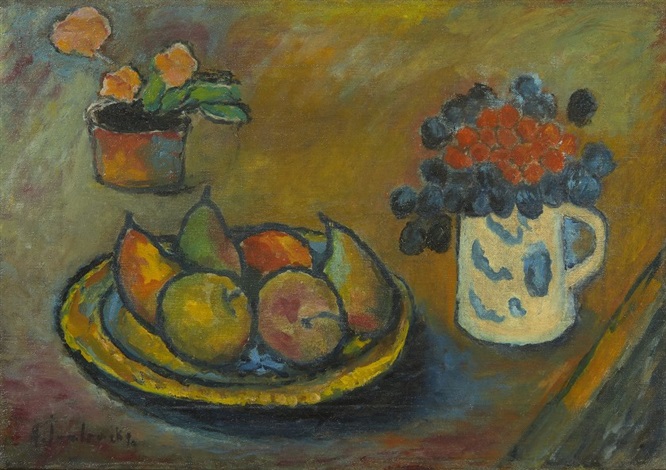Stilleben mit birnen und äpfeln - Circa 1909 by Alexej von Jawlensky on ...