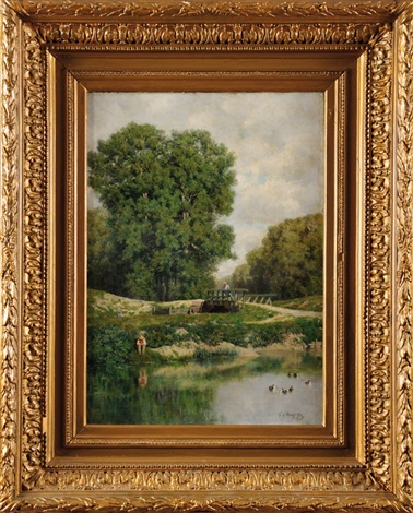 Un dimanche à la pêche by Claude François Auguste Mesgrigny on