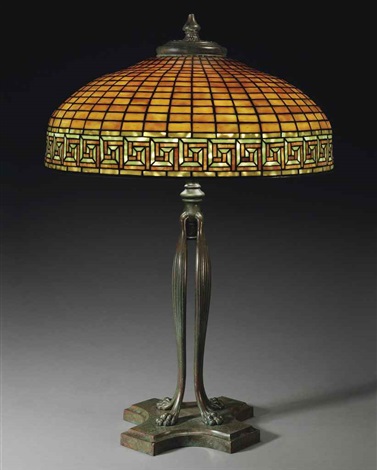 Greek key table lamp by Tiffany Studios on artnet