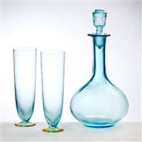 保管品　レトロ　carlo moretti　ブルーガラス　工芸品　高さ約25㎝ 保管品 レトロ carlo moretti ブルーガラス 工芸品 高さ約25