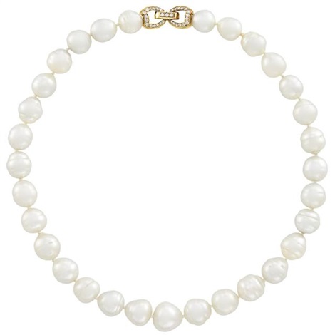 Semi baroque pearl best sale necklace