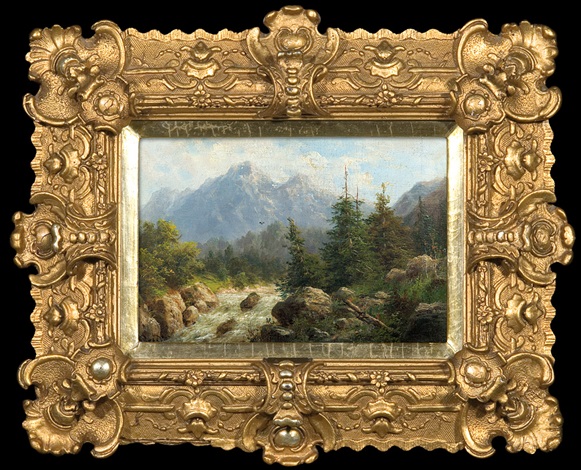 Mountain landscape with rushing torrents by Julius Karl Rose on artnet