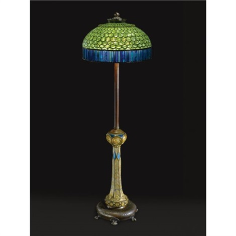 A rare jewelled fish scale floor lamp by Tiffany Studios on artnet