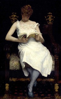 Girl reading, 1893