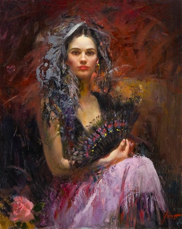 Untitled Woman with a Fan by Pino Daeni on artnet