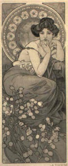 Precious Stones La Topaze By Alphonse Mucha On Artnet