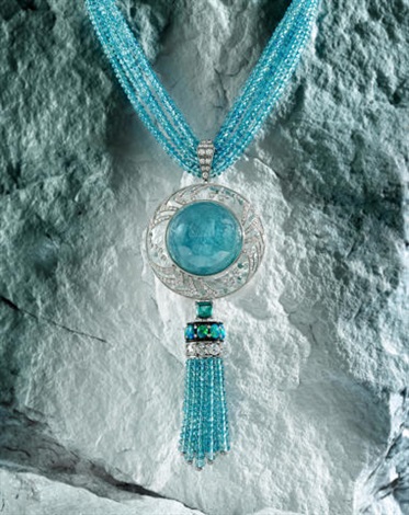 Cartier aquamarine necklace online