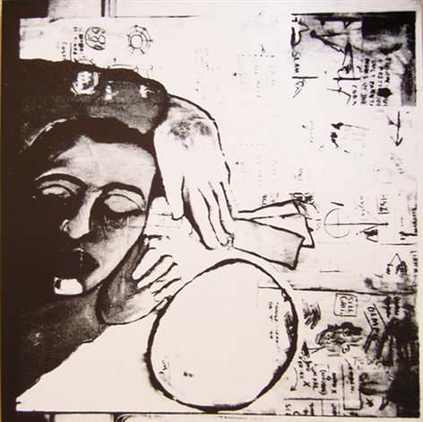 Pure collab. w Franceso Clemente by Jean-Michel Basquiat