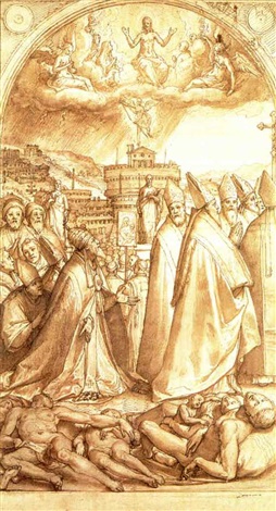 THE VOTIVE PROCESSION OF ST. GREGORY by Federico Zuccaro on artnet