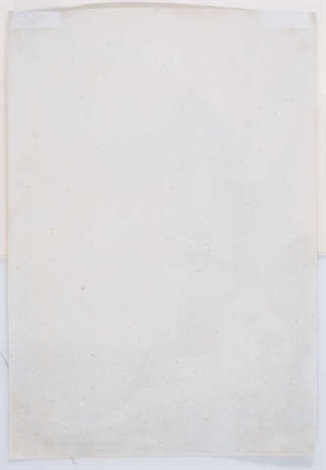 Nude man seated and another standing, with a woman and baby lightly