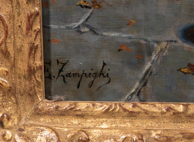 Uma família feliz | Eduardo Eugênio Zampighi | Impressão de pintura de família italiana - Portugal