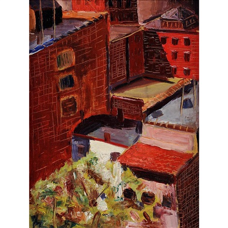 Over Harlem Rooftops by Malvin Gray Johnson on artnet