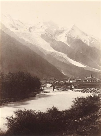 Chamonix et le Mont Blanc et le Glacier des Bossons Savoie 1864