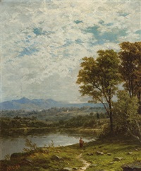 Tableau Toile/cadre John William Casilear - Lake George - Prêt à Accrocher