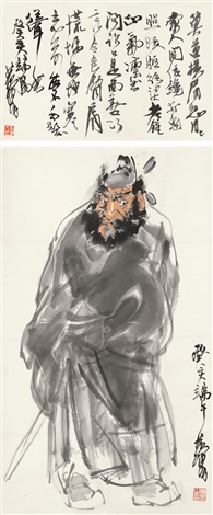 钟馗立轴水墨纸本by Huang Zhou on artnet
