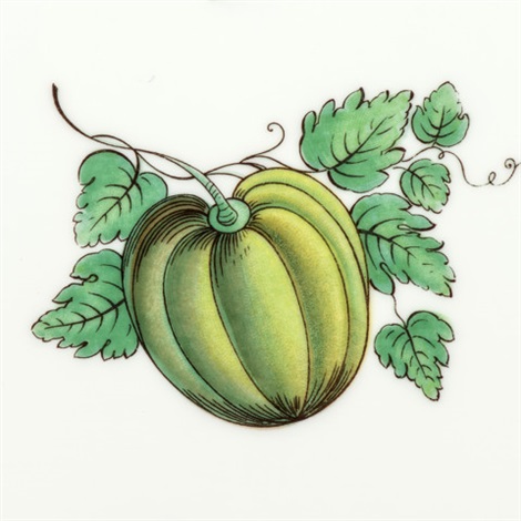 A RICHARD GINORI PORCELAIN ITALIAN FRUIT PATTERN PART TABLE