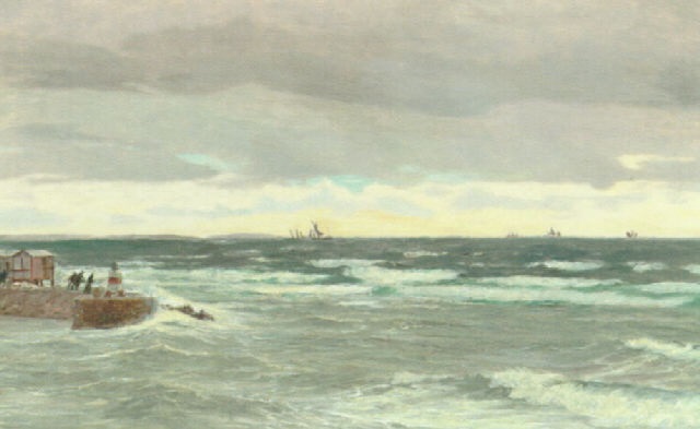 Molen Ved M lle Sverige I Baggrunden Des Sj llandske Kyst By Vilhelm 