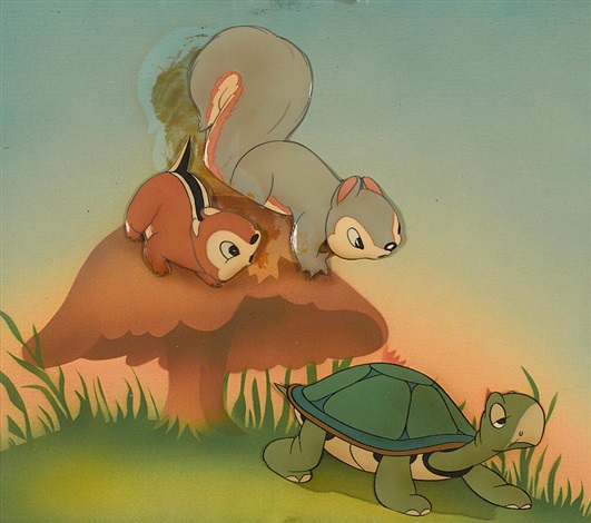 A celluloid of a chipmunk, squirrel and turtle from Snow White and the Seven Dwarfs by Walt Disney Studios on artnet A celluloid of a chipmunk, squirrel and turtle from Snow White and the Seven Dwarfs by Walt Disney Studios on artnet