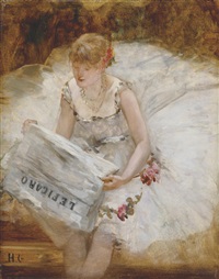 Henri Gervex、Ballerine lisant Figaro