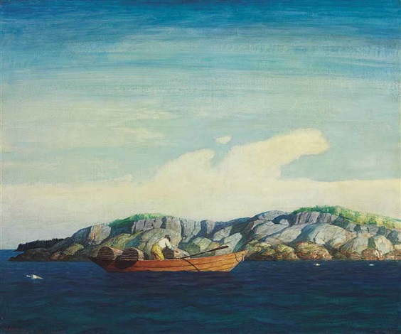 Norry Seavey Hauling Traps Off Blubber Island by N.C. Wyeth on artnet