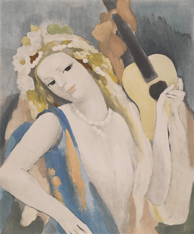 オープンセール 福袋 Femme artnet on Laurencin Marie by Guitare la à 絵画