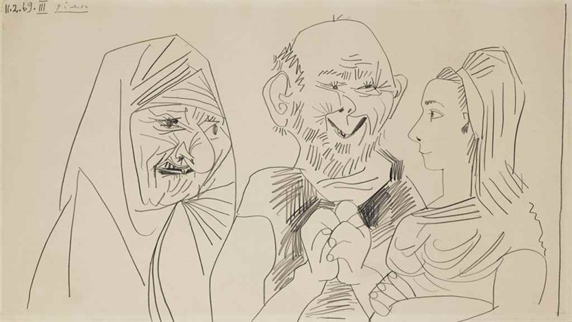 Trois personnages by Pablo Picasso on