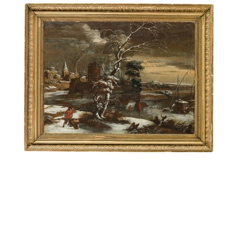 Paesaggio innevato by Nicolaes Molenaer on