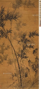 絹本 掛軸 竹石圖 Shi Yanjie | Artnet