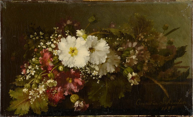 gerbe de fleurs sur un entablement by cornelia schouten