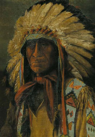 Untitled - Portrait of an Indian Chief by Henry Metzger on artnet