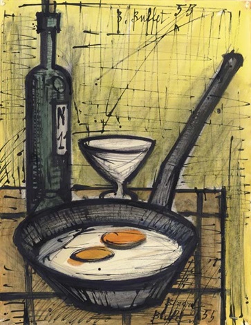 ベルナール・ビュッフェ【Homme a l'oeuf sur le plat】 Les oeufs sur le plat by Bernard Buffet on artnet