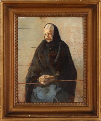 Study of a woman sitting by Helga Ancher on