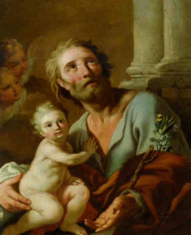 Saint Joseph and the Christ Child with Seraphim by Pietro Bardellino on