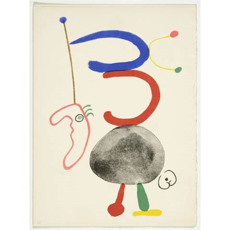 額装作品/Parler seul Lithographie/ミロ