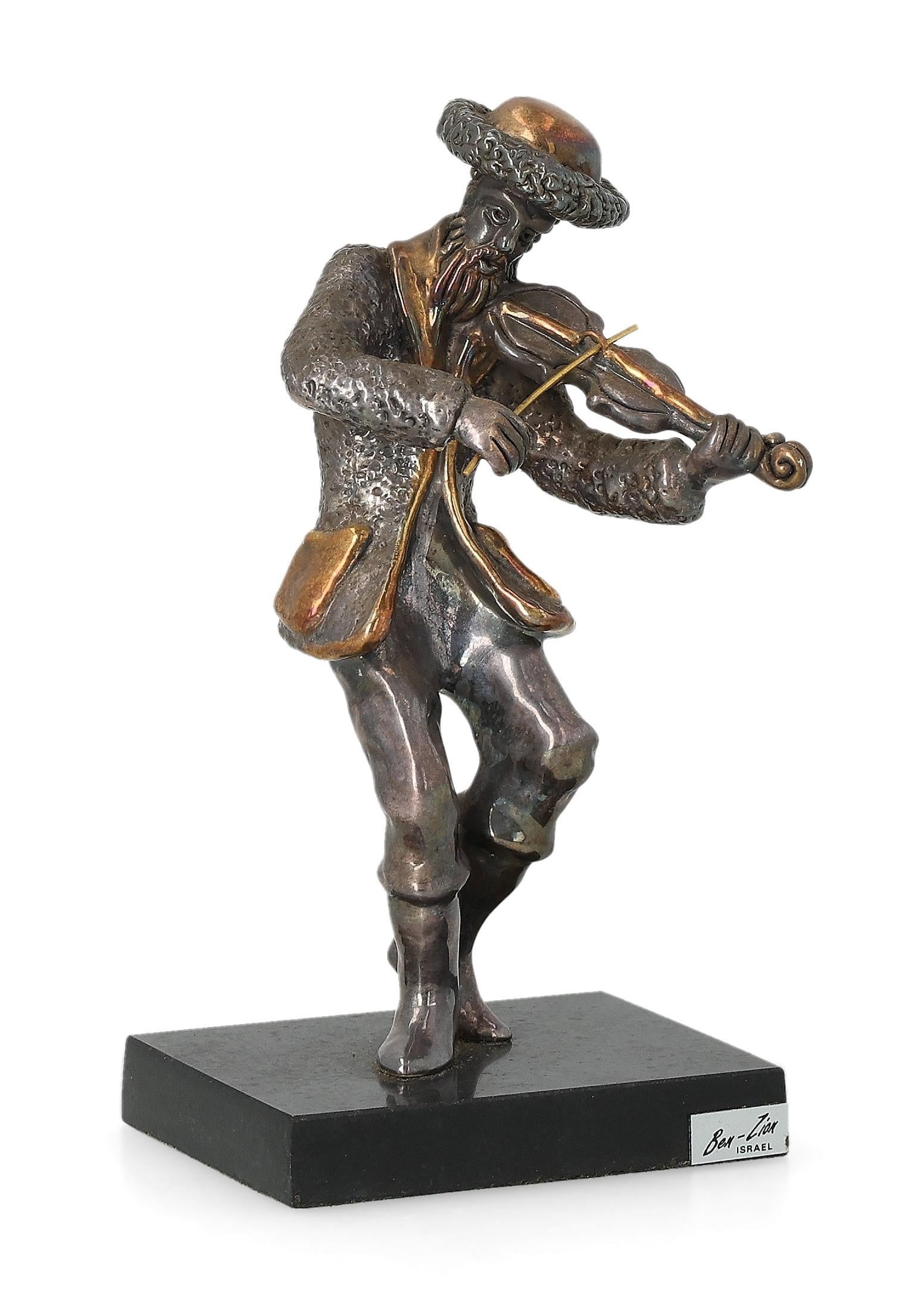 Ben - Zion Israel ベン・ザイオン・イスラエル シルバー 925 Violinist aus Sterlingsilber, Ben-Zion, Israel by Ben-Zion on artnet