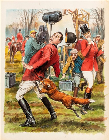 Alberto Sordi e Fiona Lewis by Walter Molino on