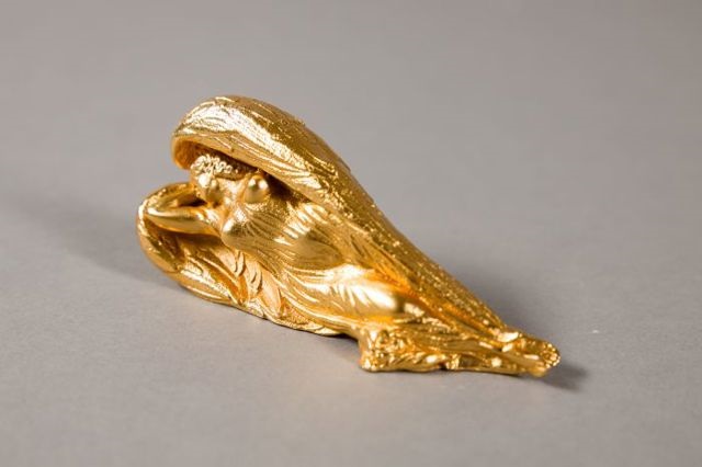 エルンスト・フックス Ernst Fuchs 守護天使 金メッキ鋳造彫刻 Guardian Angel by Ernst Fuchs on artnet
