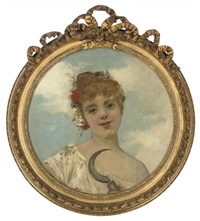 Henri Gervex、Ballerine lisant Figaro HENRI GERVEX | BALLERINAS | Tableaux Dessins Sculptures 1300