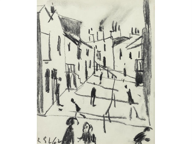 Lowry Crowther STREET Stockport-GALLEGGIANTE Effetto Tela Wall - Foto 9