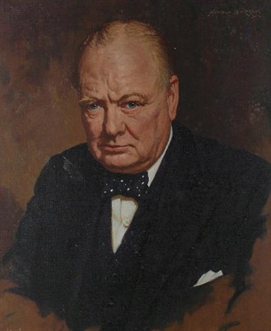 Portrait of Sir Winston Churchill by Howard Barron on artnet